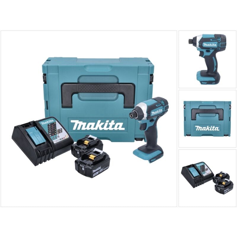 foto del prodotto dtd 152 rfj 18v avvitatore ad impulsi a batteria in valigetta makpac 2x batterie bl 1830 3,0 ah caricatore rapido dc 18 rc makita