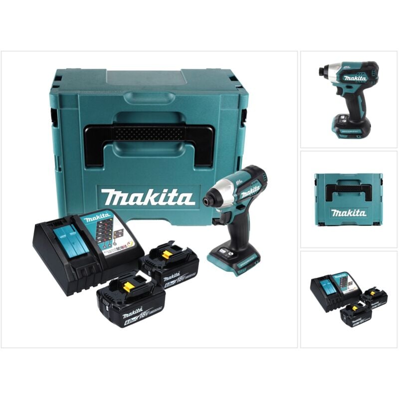 foto del prodotto dtd 155 rgj 18 v 140 nm 1 4'' avvitatore a impulsi senza spazzole 2x batteria 6,0 ah caricatore makpac - makita