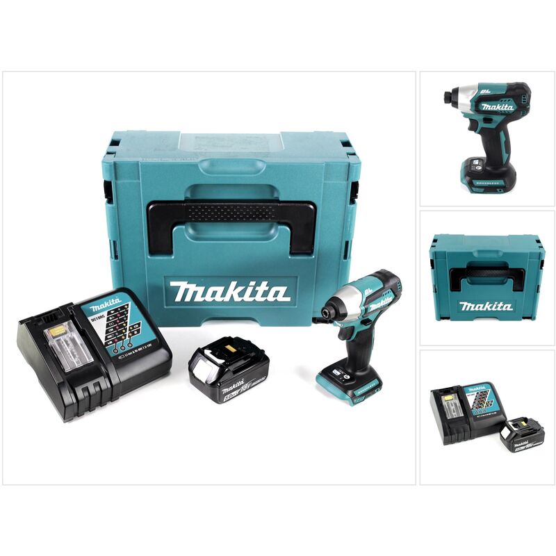 foto del prodotto dtd 155 rt1j 18v avvitatore ad impulsi a batteria in valigetta makpac 1x batteria bl1850 5,0 ah 1x caricabatterie dc 18 rc - makita