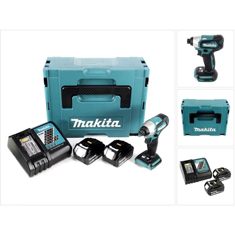 foto del prodotto dtd 155 rtj avvitatore ad impulsi a batteria 18v in valigetta makpac 2x batterie bl1850 5,0 ah 1x caricabatterie dc 18 rc - makita