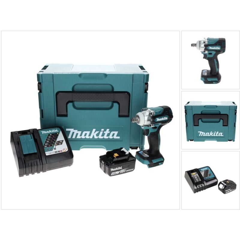 foto del prodotto dtw 300 rm1j avvitatore ad impulsi a batteria 18v 330nm 1 2 brushless 1x batteria 4,0 ah caricabatterie valigetta makpac makita