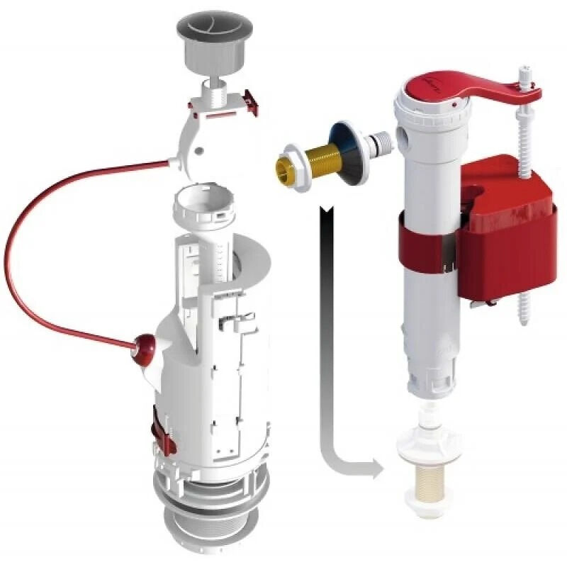 foto del prodotto dual 6 dubourgel 3 6l meccanismo di risciacquo a cavo rubinetto sx 702316