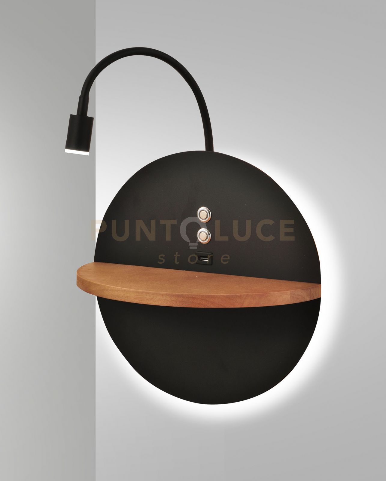 foto del prodotto dual applique nera a led 3000k - 9w 6,5w - 750 lm 630 lm retroilluminazione orientabile dimmerabile