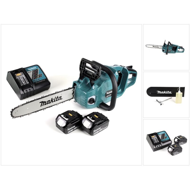 foto del prodotto duc 355 rm2 motosega a batteria 36v 2x18v brushless 35 cm 2x batteria 4.0 ah caricabatteria makita
