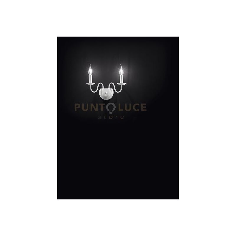 foto del prodotto ducale applique 2 luci in metallo verniciato bianco senza paralumi attacco e14