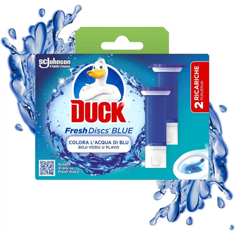foto del prodotto duck fresh discs blue 2 ricariche da 6 dischi gel igienizzanti wc per bagno