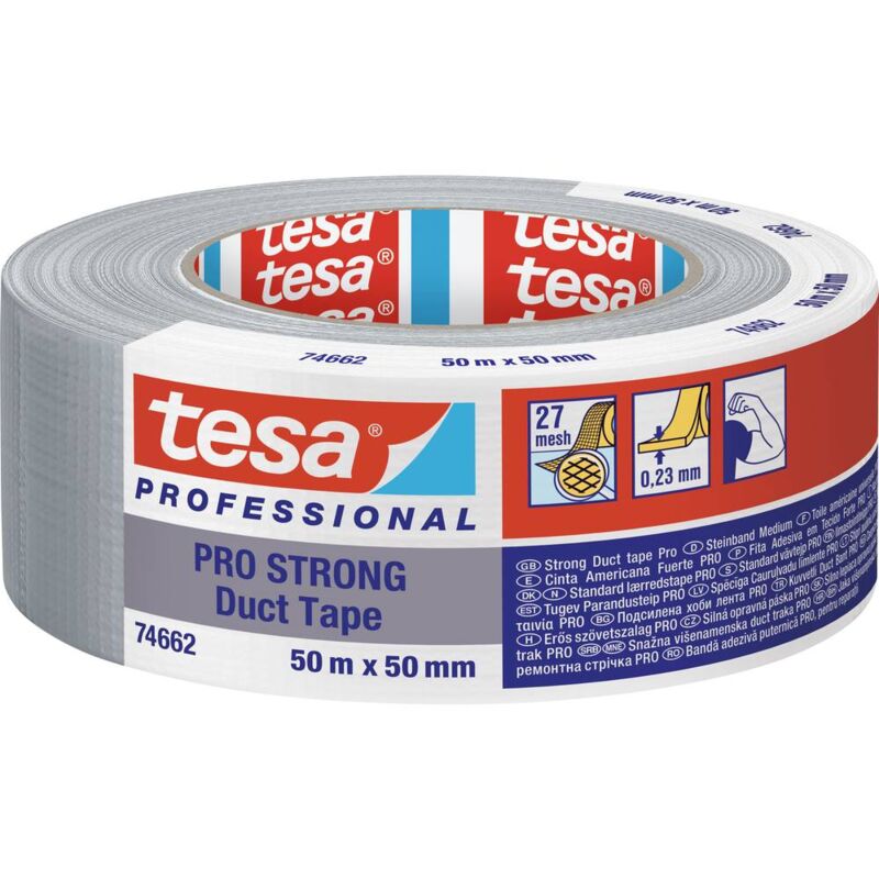 foto del prodotto duct tape pro strong 66462 00003 00 nastro per riparazioni grigio l x l 50 m x 50 mm 1 pz. tesa