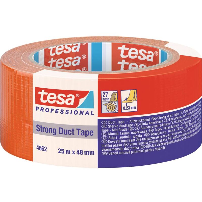foto del prodotto duct tape strong 04662 00195 01 nastro per riparazioni arancione l x l 25 m x 48 mm 1 pz. tesa