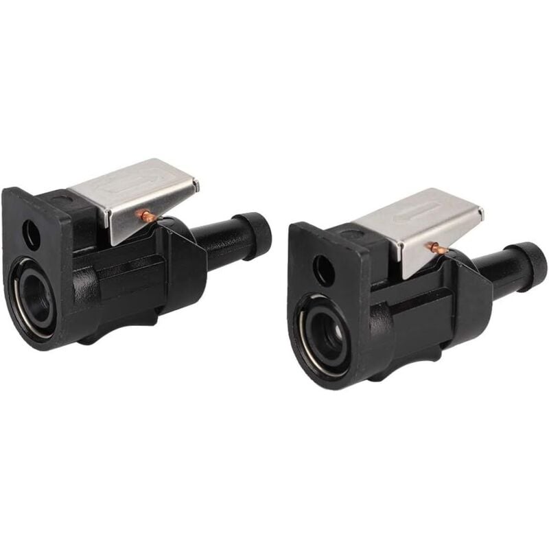 foto del prodotto due connettori per tubo carburante, connettore per tubo carburante abs adatto per motori marini fuoribordo da 8 mm nero 