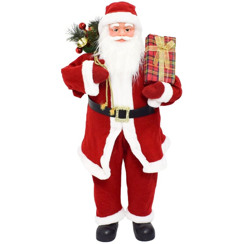 foto del prodotto due esse christmas babbo natale decorazione natalizia pupazzo con vestiti rossi tradizionali 40 cm