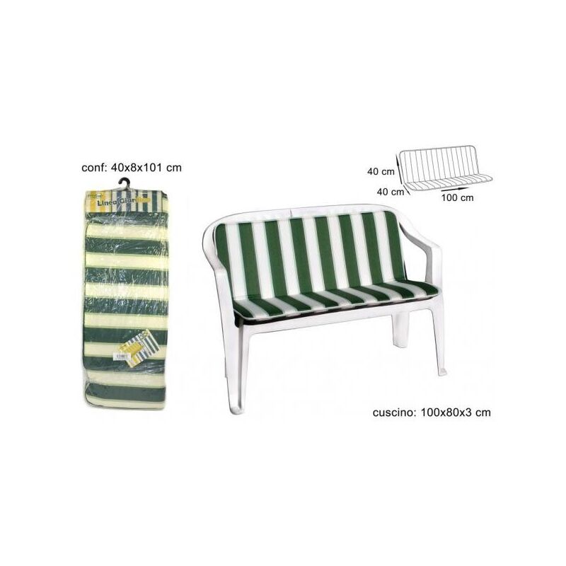 foto del prodotto due esse distribuzioni cuscino panchina taormina rigato verde