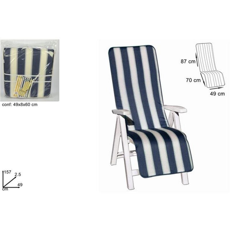 foto del prodotto due esse distribuzioni cuscino per sdraio capri rigato blu