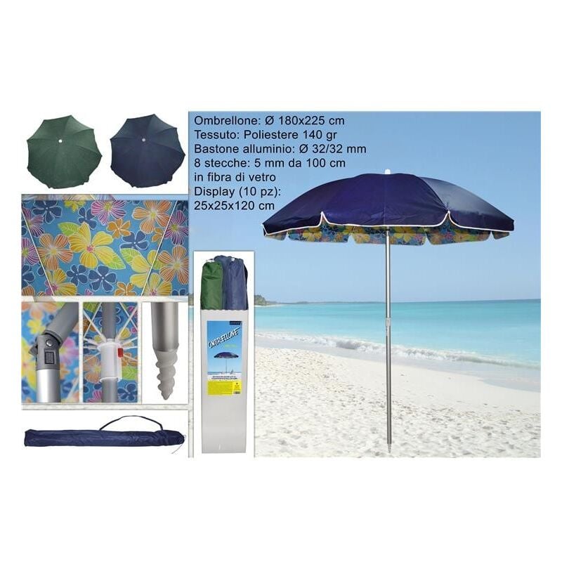 foto del prodotto due esse distribuzioni ombrellone 100 cm in alluminio fantasia floreale