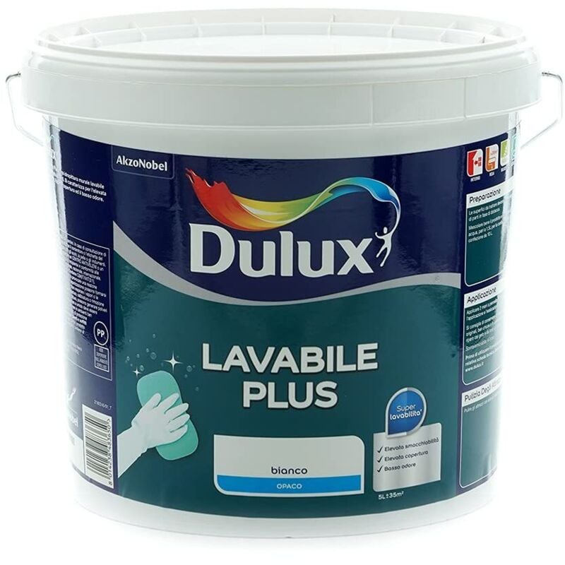 foto del prodotto dulux pittura interni lavabile bianca 5l