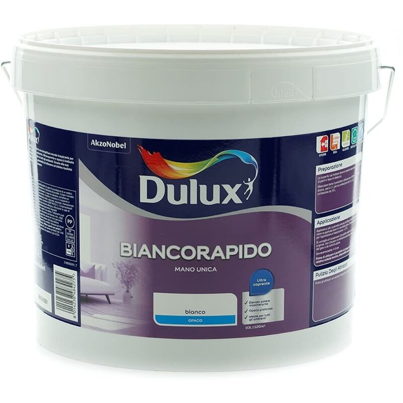 foto del prodotto dulux pittura lavabile mano unica 10l biancorapido