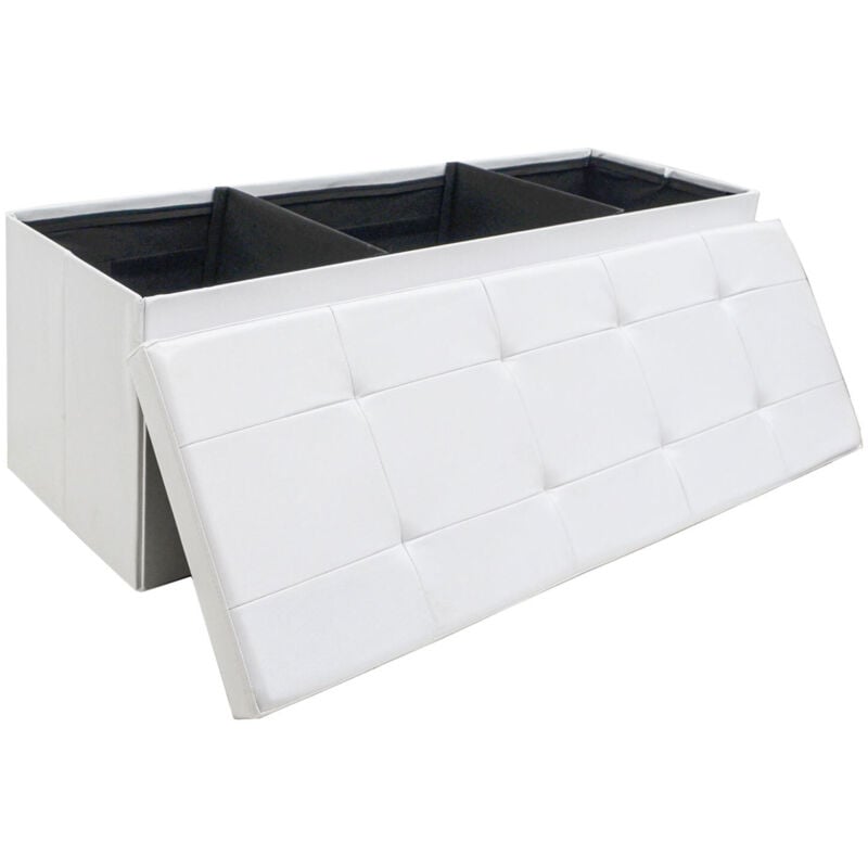 foto del prodotto dunedesign 110cm cassapanca contenitore panchina ecopelle 120l poggiapiedi divano