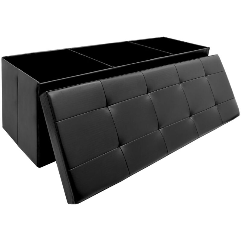 foto del prodotto dunedesign 110cm cassapanca contenitore panchina ecopelle 120l poggiapiedi divano