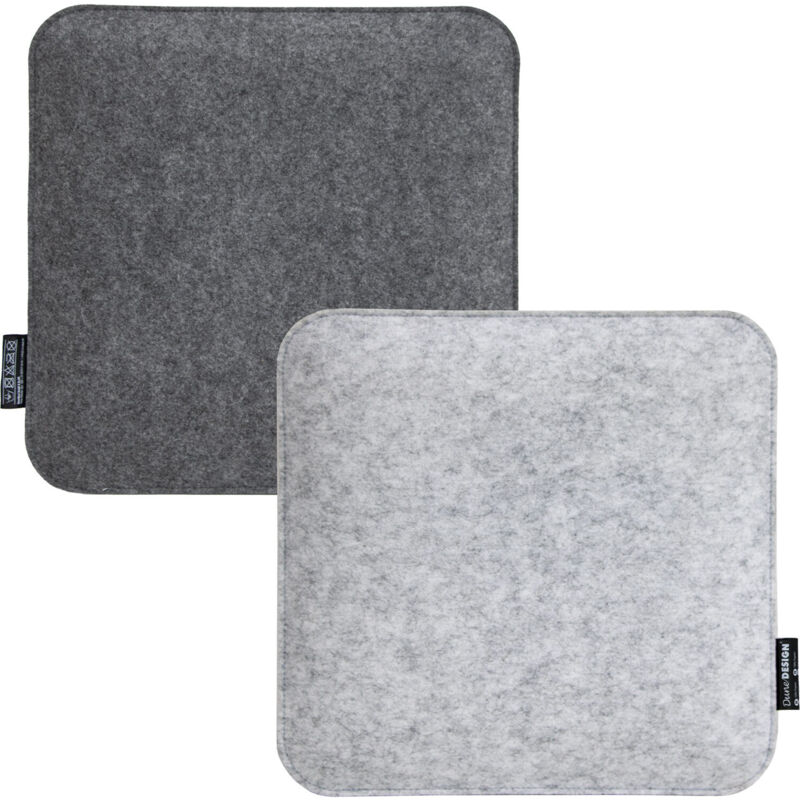foto del prodotto dunedesign 2 cuscini di feltro per sedie 35x35x3cm quadrato cuscino morbido bicolore grigio