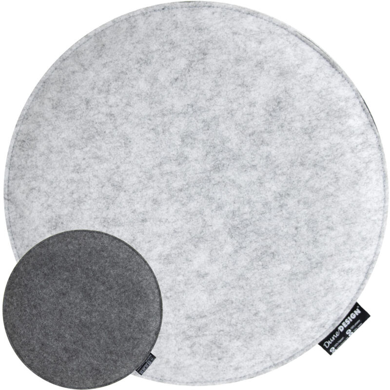 foto del prodotto dunedesign 30mm cuscino per sedia di feltro tondo 35cm morbido bicolore grigio