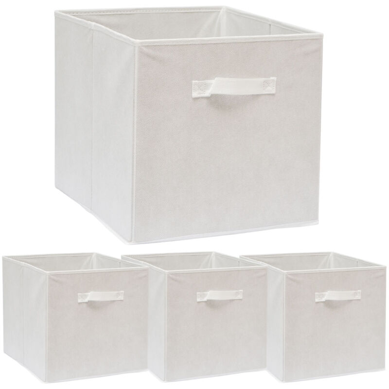 foto del prodotto dunedesign 4 contenitori per kallax 33x38x33 scatole tessuto con maniglia cubo pieghevole
