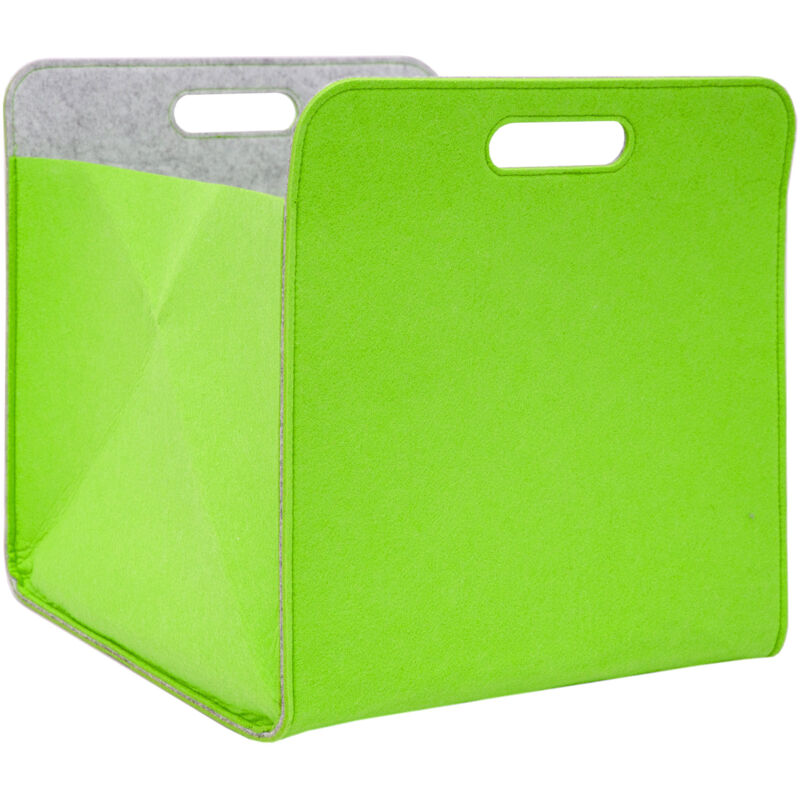 foto del prodotto dunedesign aufbewahrungsbox 2er set cube filz apfelgr n 33x38x33cm