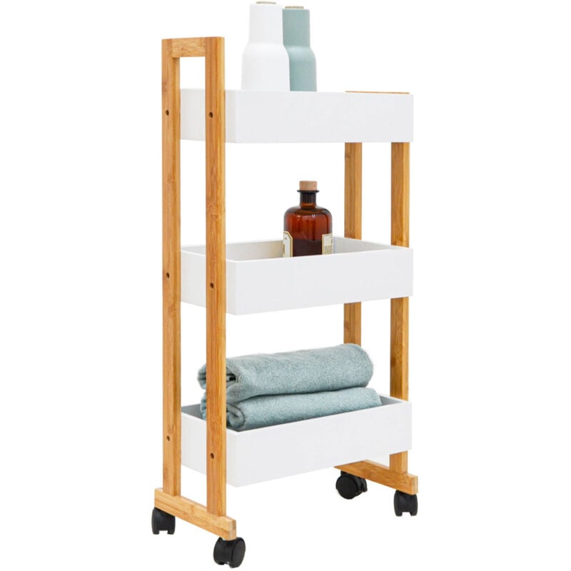foto del prodotto dunedesign carrellino salvaspazio in bamb 38x20x80 carrello portaoggetti cucina bagno