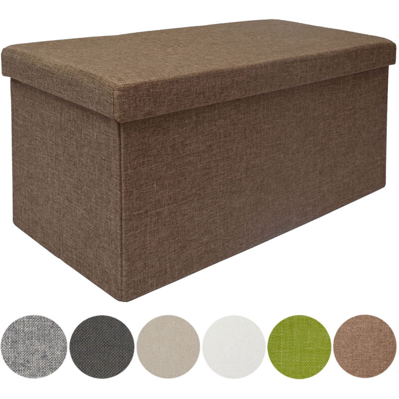 foto del prodotto dunedesign panca contenitore con parete divisoria 76x38x38cm pieghevole beige