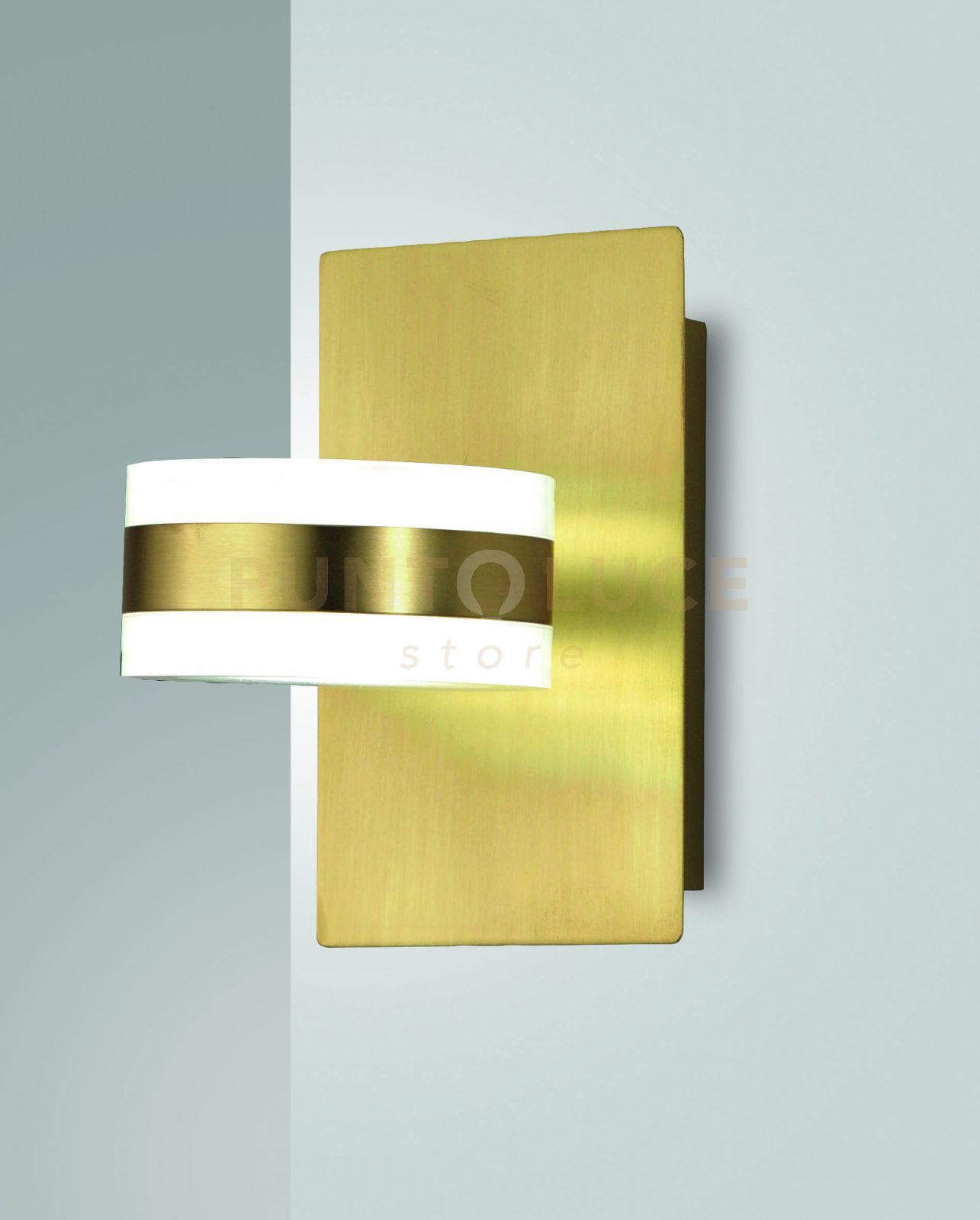 foto del prodotto dunk applique ottone satinato a led 3000k 16w 1510 lm orientabile