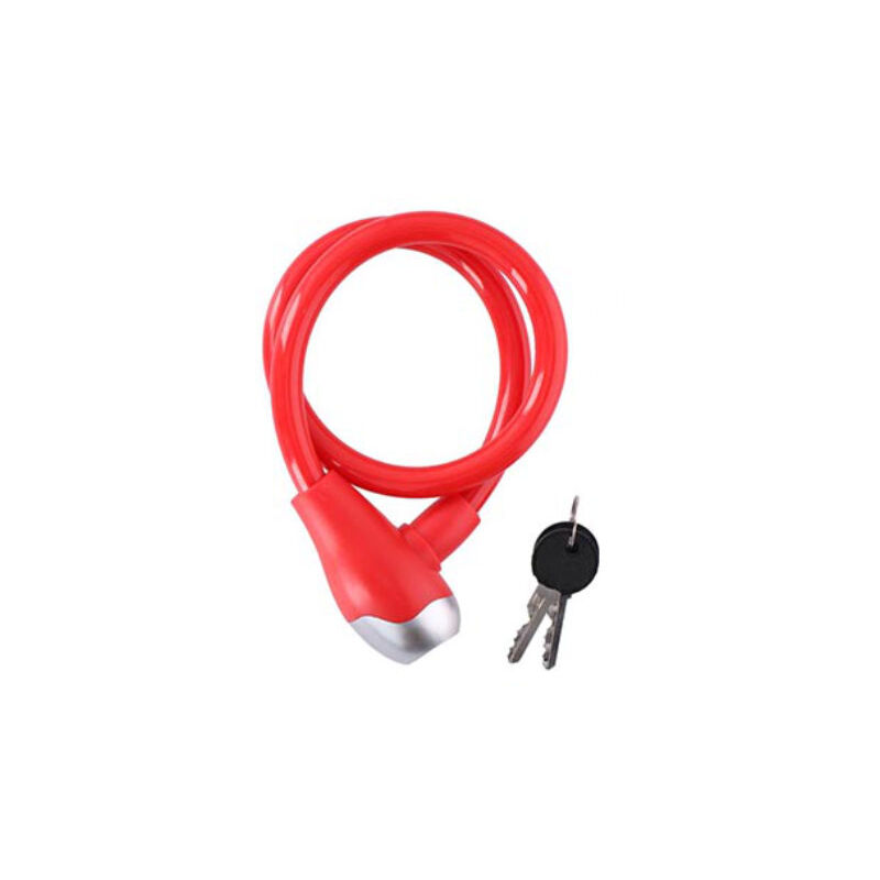 foto del prodotto dunlop spiral fahrradschloss mit schl ssel 65 cm rot 