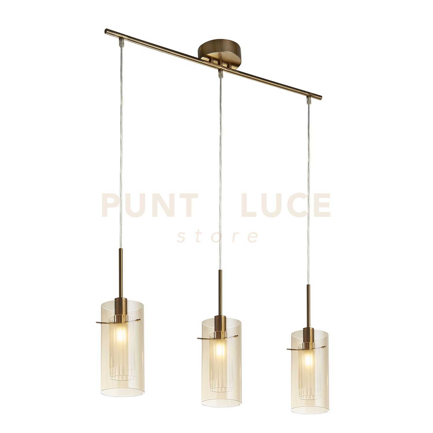 foto del prodotto duo iii 3lt bar pendant metallo bronzo e bicchiere da champagne
