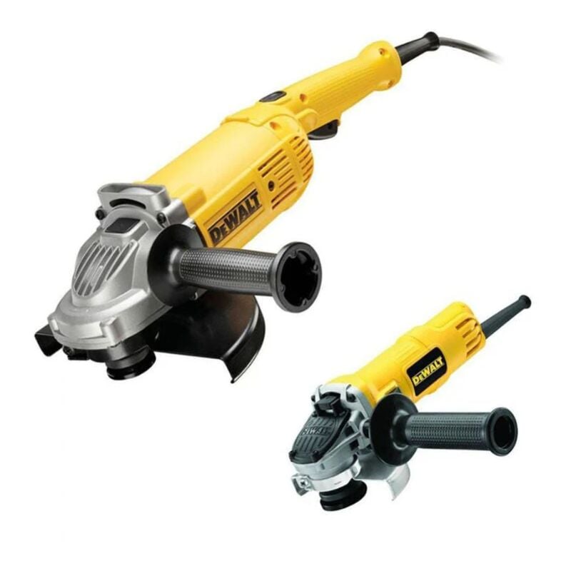 foto del prodotto duo smerigliatrice dewalt 2200w 230 mm e 900w 125 mm 2 protezioni dwe492duo2 qs
