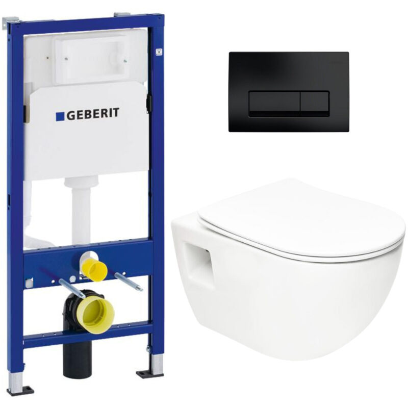 foto del prodotto duofix pack bati supporto up100 wc sat senza flangia sedile softclose piastra delta 50 nero opaco projectgeb10 swiss aqua technologies