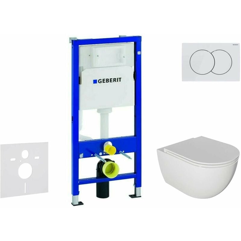 foto del prodotto duofix set con modulo di installazione, vaso wc oudee e copriwater softclose, placca di comando delta01, bianco alpino sani11ca3116 geberit