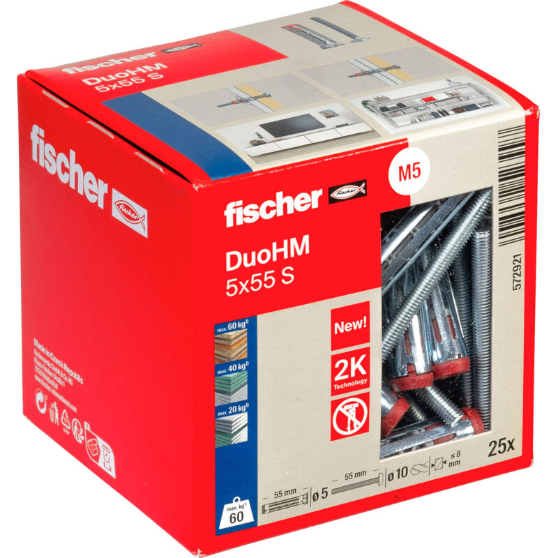 foto del prodotto duohm tassello per fissaggio pannelli con vite pz 5x55 s 25 pz 