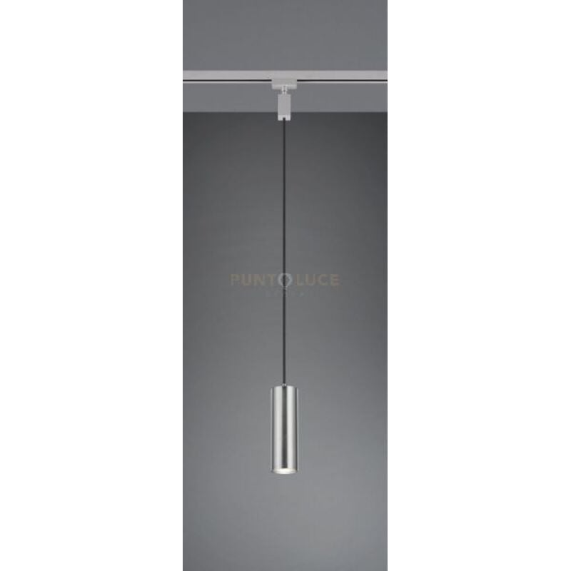 foto del prodotto duoline sospensione marley metallo acciaio satinato d. 6cm x h. 17cm per sistema binario 1 luce attacco gu10