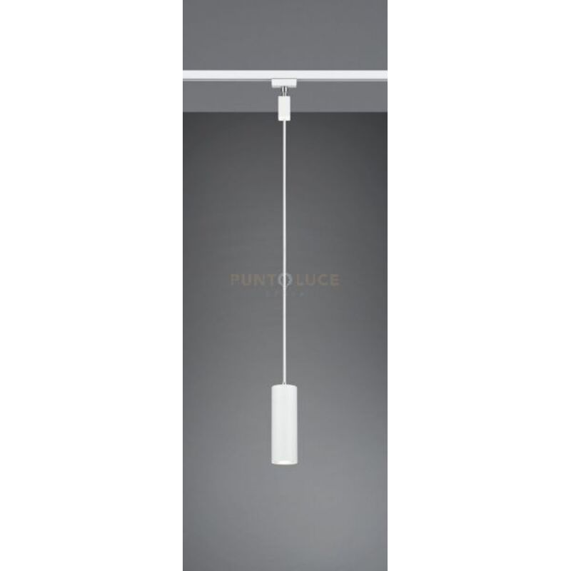 foto del prodotto duoline sospensione marley metallo bianco d. 6cm x h. 17cm per sistema binario 1 luce attacco gu10