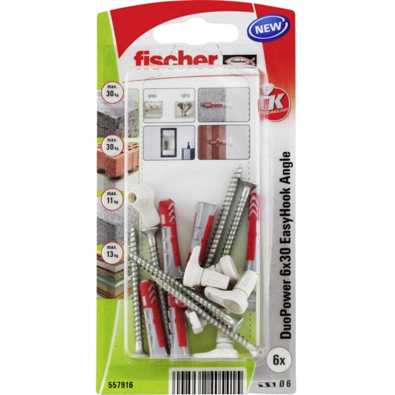 foto del prodotto duopower 6x30 easyhook angle k 6 assortimento tasselli 557916 1 kit fischer