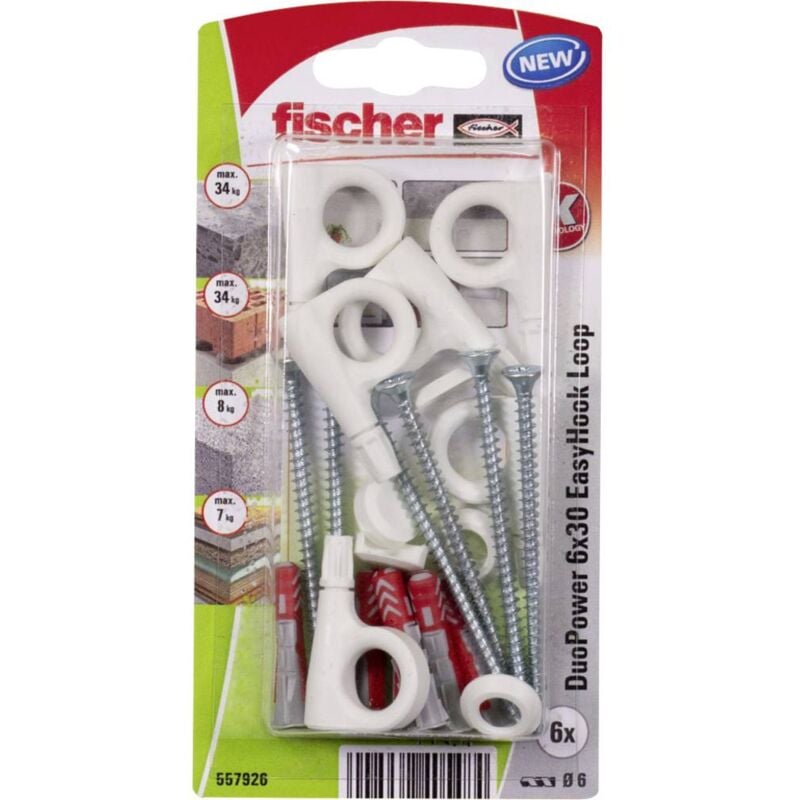 foto del prodotto duopower 6x30 easyhook loop k 6 assortimento tasselli 557926 1 kit fischer