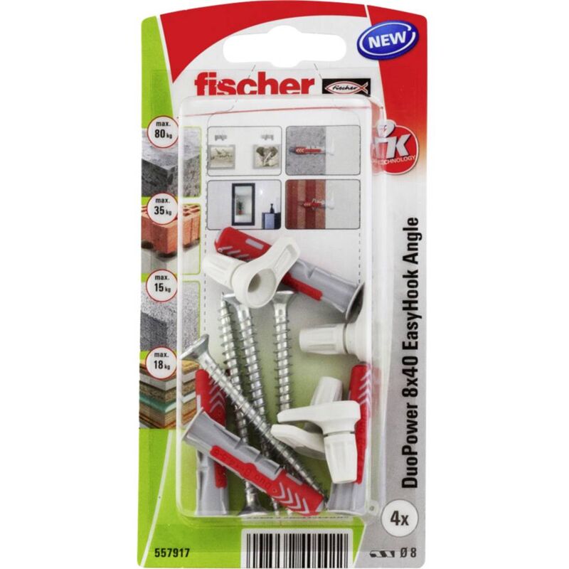 foto del prodotto duopower 8x40 easyhook angle k 4 assortimento tasselli 557917 1 kit fischer