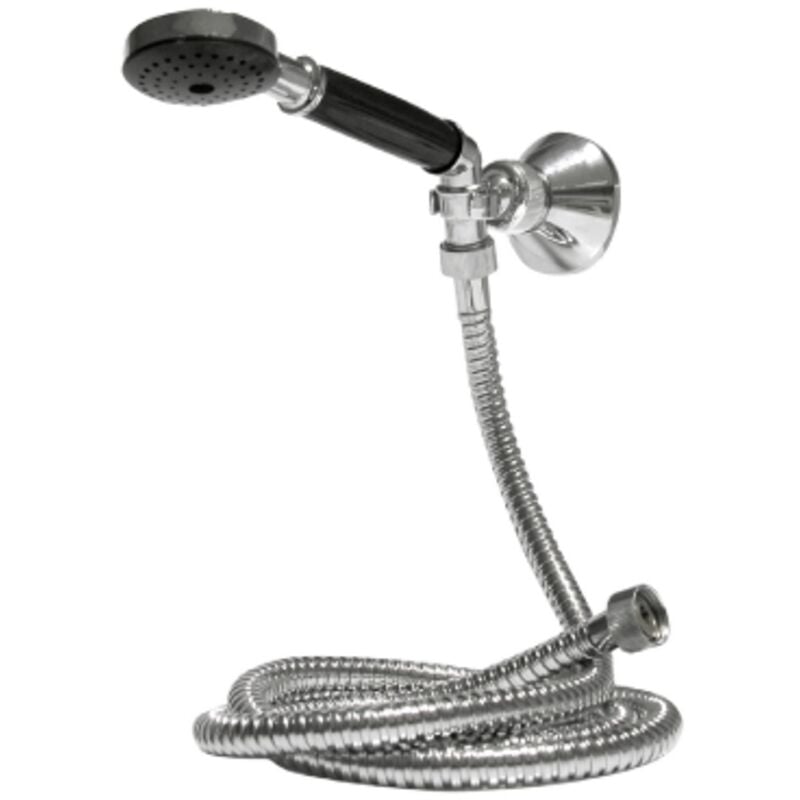 foto del prodotto duplex doccia composto da doccetta flessibile 1,50 mt e supporto cromata accessori vasca bagno doccia