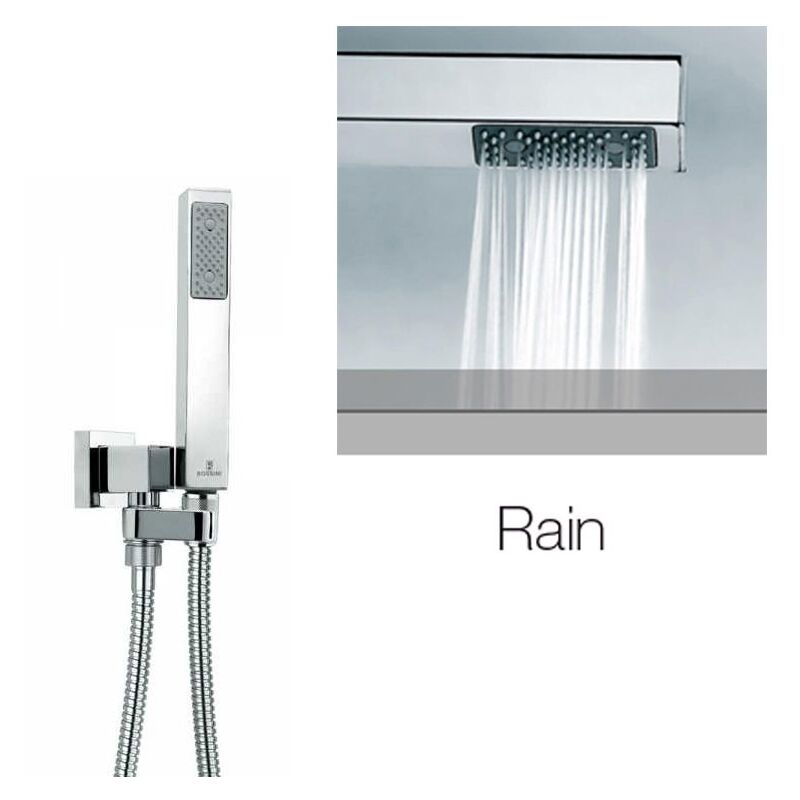 foto del prodotto duplex doccia cube, supporto incasso attacco conico girevole e flessibile ottone doppia aggraffatura cm 150. c55001c00030004