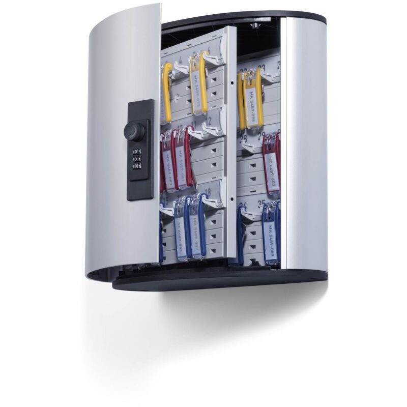 foto del prodotto durable 196623 key box code 36, cassetta portachiavi con combinazione, 302 x 280 x 118 mm, capacit 36 chiavi, argento metallizzato