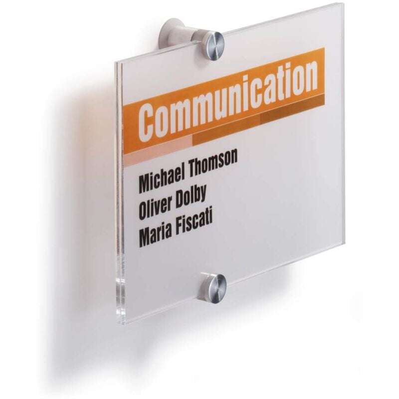 foto del prodotto durable 482319 crystal sign, targa fuoriporta, acrilico, fissaggio con viti, 210x148 mm, trasparente