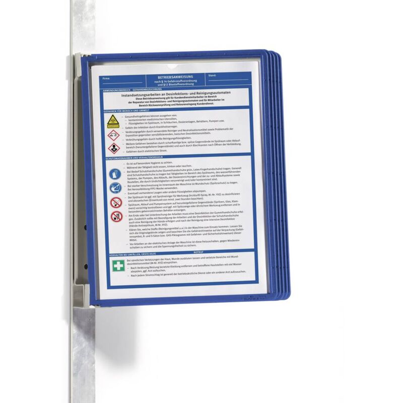 foto del prodotto durable 591407 pannello espositivo blu scuro l x a x p 325 x 360 x 260 mm din a4