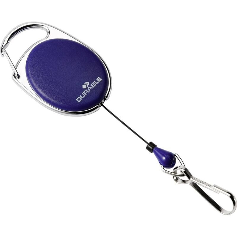 foto del prodotto durable jojo style 8327 chiocciola yo yo per portabadge gancio a molla blu 0.8 m 832707 1 pz.