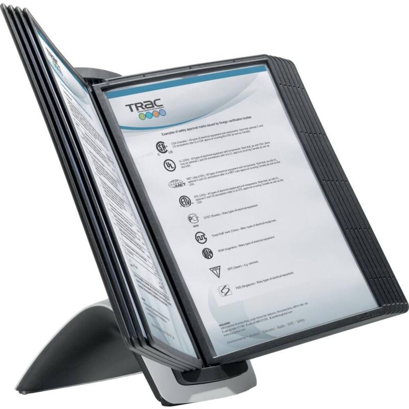 foto del prodotto durable piedistallo per pannello espositivo sherpa style table 10 5855 nero din a4 numero di display inclusi 10