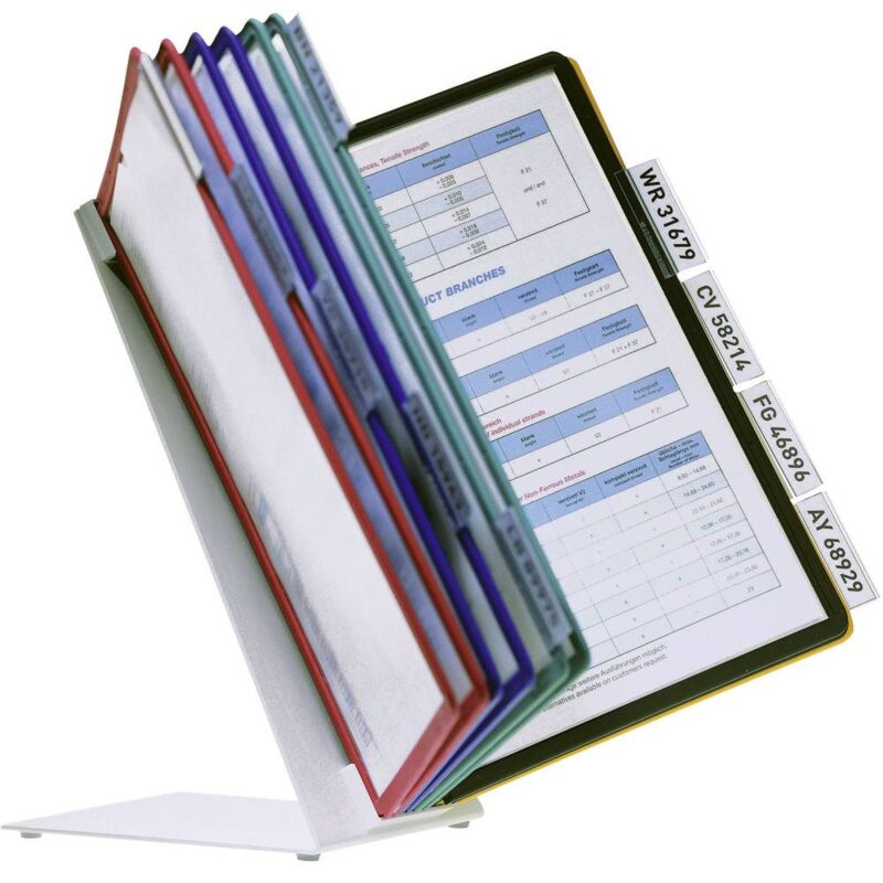 foto del prodotto durable piedistallo per pannello espositivo vario table 10 5570 rosso, giallo, verde, blu, nero din a4 numero di disp
