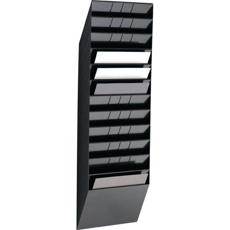 foto del prodotto durable portadepliant a1040xl348xp95mm n. scomparti 12 a4 orizzontale polistirolo nero durevole