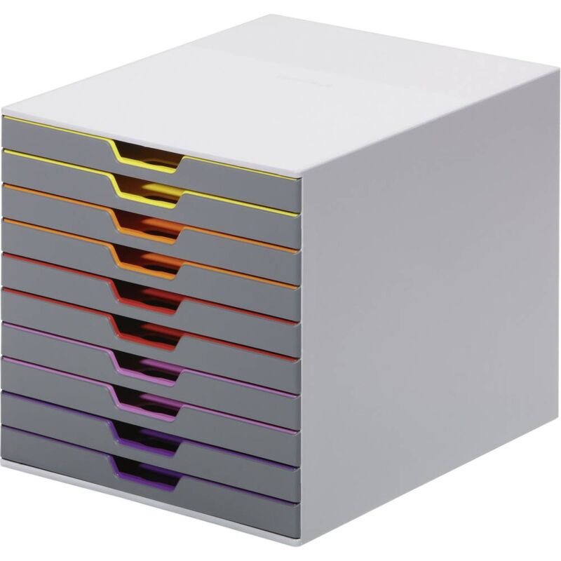foto del prodotto durable varicolor10 7610 761027 cassettiera grigio din a4, din c4, folio, letter numero cassetti 10