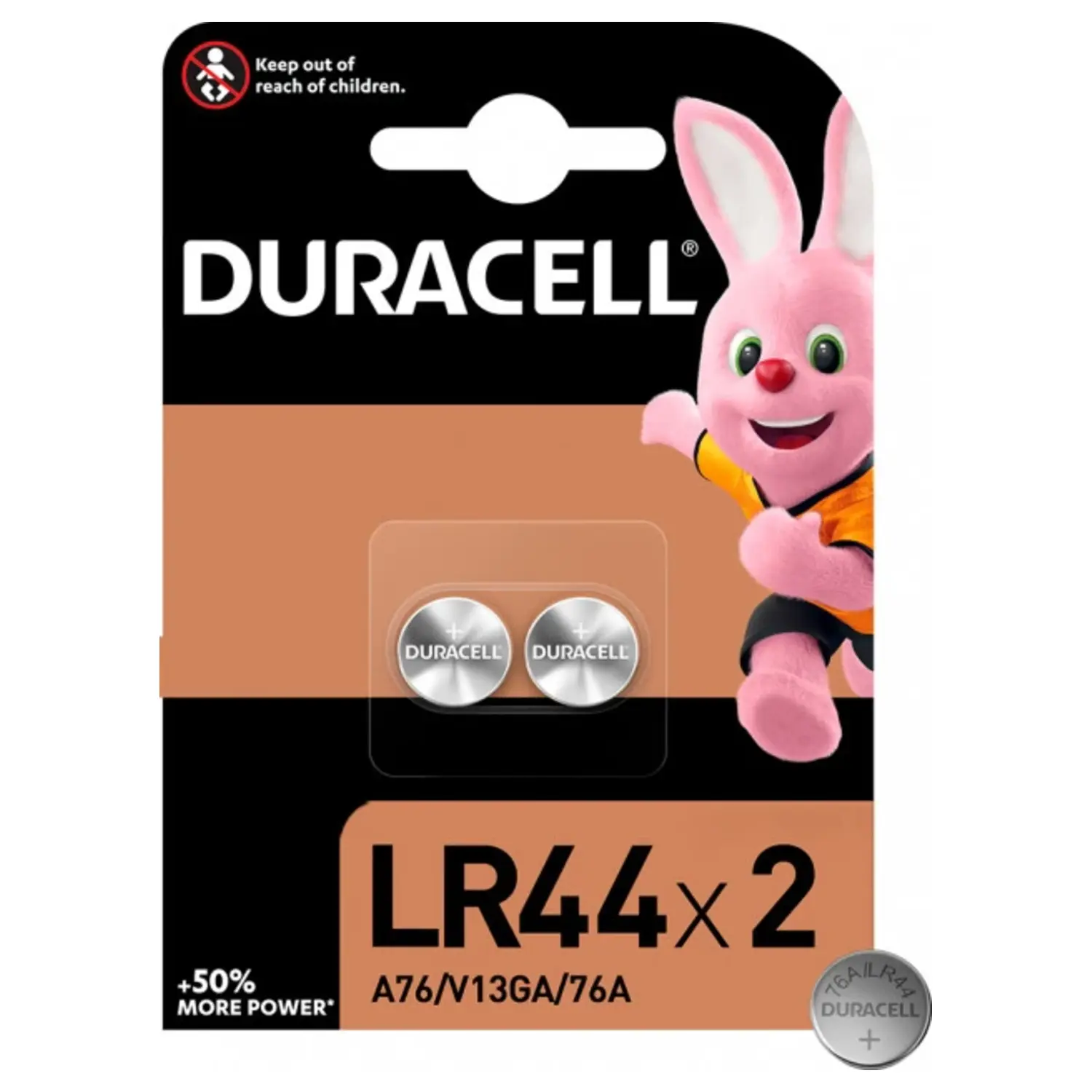 foto del prodotto duracell batteria a bottone alcalina ag13 lr44 v13ga a76 1,5 volt 2 pezzi